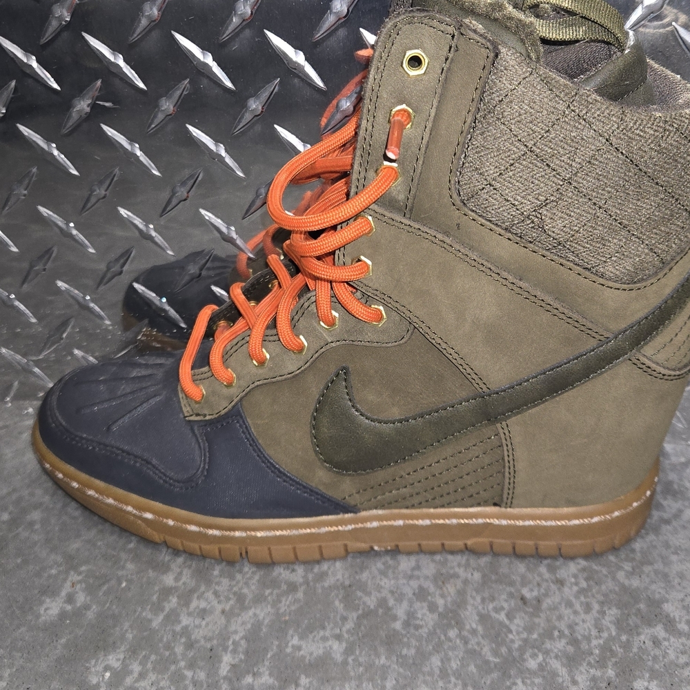 Nike Women’s High-Top Sneakers in Olive, Black & Orange